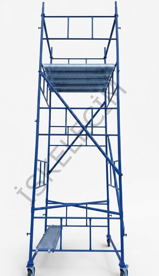 6 MT ERİŞİM MESAFESİ 1,5 X 1,5 MT MOBİL TEKERLEKLİ İSKELE